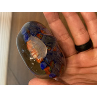 STUNNING VTG Multicolored MILLEFIORI Standing Peacock Glass Paperweight 2.75"H