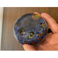 STUNNING VTG Multicolored MILLEFIORI Standing Peacock Glass Paperweight 2.75"H