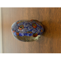 STUNNING VTG Multicolored MILLEFIORI Standing Peacock Glass Paperweight 2.75"H