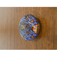 STUNNING VTG Multicolored MILLEFIORI Standing Peacock Glass Paperweight 2.75"H