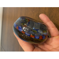STUNNING VTG Multicolored MILLEFIORI Standing Peacock Glass Paperweight 2.75"H
