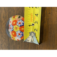 BEAUTIFUL VTG Mini Multicolored Millefiori Art Glass Paperweight 1.5"H