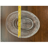 STUNNING LARGE Waterford Crystal TRADITIONAL Oval Centerpiece Bowl 11.75"L