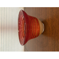 BEAUTIFUL Waterford Evolution Red/Amber Spiral Art Glass Vase 6.25"H SIGNED
