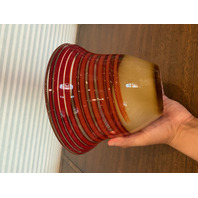 BEAUTIFUL Waterford Evolution Red/Amber Spiral Art Glass Vase 6.25"H SIGNED