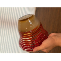 BEAUTIFUL Waterford Evolution Red/Amber Spiral Art Glass Vase 6.25"H SIGNED