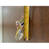 STUNNING VTG MURANO Multicolored LATTICINO Art Glass Slipper W/Gold Specs 5.5"L