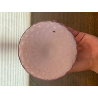 ANTIQUE Pink Satin MOTHER OF PEARL Quilted  Ruffled Rim Art Glass Vase 9.75"H