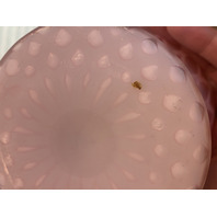 ANTIQUE Pink Satin MOTHER OF PEARL Quilted  Ruffled Rim Art Glass Vase 9.75"H
