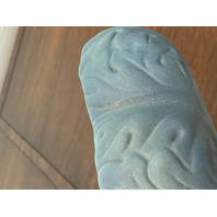 VTG VAN BRIGGLE Ming Turquoise Blue Oak Leaf Rim Art Pottery Bowl SIGNED 7"W
