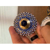 RARE VTG Lomonosov Cobalt Net Porcelain Teapot W/22 Karat Gold Accents 7.5"L