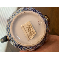 RARE VTG Lomonosov Cobalt Net Porcelain Teapot W/22 Karat Gold Accents 7.5"L