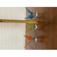 SET OF 3 BEAUTIFUL  Multicolored PIER 1 Imports Art Glass Butterfly Figurines