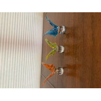 SET OF 3 BEAUTIFUL  Multicolored PIER 1 Imports Art Glass Butterfly Figurines