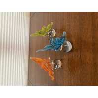 SET OF 3 BEAUTIFUL  Multicolored PIER 1 Imports Art Glass Butterfly Figurines