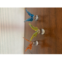 SET OF 3 BEAUTIFUL  Multicolored PIER 1 Imports Art Glass Butterfly Figurines