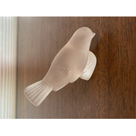BEAUTIFUL VTG LALIQUE Frosted Crystal Moineau Timide Bird Figurine SIGNED 3.75"H