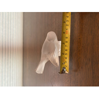 STUNNING VTG LALIQUE Crystal Frosted Moineau Croquet Bird Figurine 4.5"L SIGNED