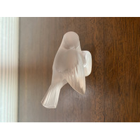 STUNNING VTG LALIQUE Crystal Frosted Moineau Croquet Bird Figurine 4.5"L SIGNED