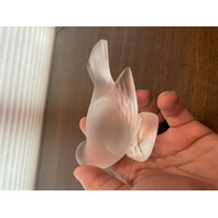 STUNNING VTG LALIQUE Crystal Frosted Moineau Croquet Bird Figurine 4.5"L SIGNED