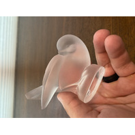STUNNING VTG LALIQUE Crystal Frosted Moineau Croquet Bird Figurine 4.5"L SIGNED