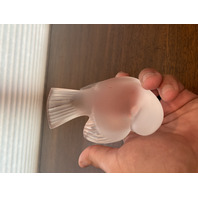 STUNNING VTG LALIQUE Crystal Frosted Moineau Croquet Bird Figurine 4.5"L SIGNED
