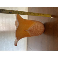 STUNNING LARGE Orange & White PULLED FEATHER Art Glass Vase 10.75"H