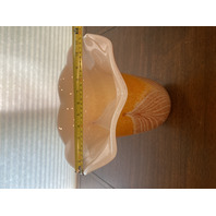 STUNNING LARGE Orange & White PULLED FEATHER Art Glass Vase 10.75"H