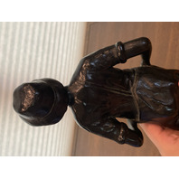 HEAVY Cast Metal Bronze "LE SIFFLEUR" The whistler Sculpture 13.5"H