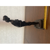 HEAVY Cast Metal Bronze "LE SIFFLEUR" The whistler Sculpture 13.5"H