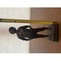 HEAVY Cast Metal Bronze "LE SIFFLEUR" The whistler Sculpture 13.5"H