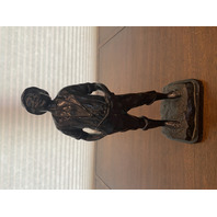 HEAVY Cast Metal Bronze "LE SIFFLEUR" The whistler Sculpture 13.5"H