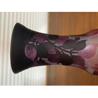 RARE ANTIQUE EMILE GALLE Purple Floral Acid Etched Cameo Glass Vase 11.75"H HTF