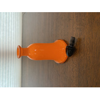 STUNNING VTG LOETZ Orange & Black Tango Glass Perfume Bottle W/STOPPER 6.75"H
