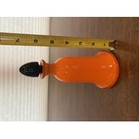 STUNNING VTG LOETZ Orange & Black Tango Glass Perfume Bottle W/STOPPER 6.75"H