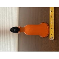 STUNNING VTG LOETZ Orange & Black Tango Glass Perfume Bottle W/STOPPER 6.75"H