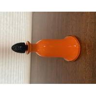 STUNNING VTG LOETZ Orange & Black Tango Glass Perfume Bottle W/STOPPER 6.75"H