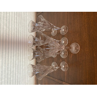 SET(9) MIXED WATERFORD Crystal Champagne Flutes 9.25"H SIGNED
