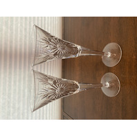 SET(9) MIXED WATERFORD Crystal Champagne Flutes 9.25"H SIGNED