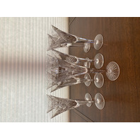 SET(9) MIXED WATERFORD Crystal Champagne Flutes 9.25"H SIGNED