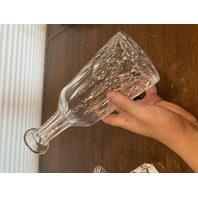 BEAUTIFUL WATERFORD Crystal LISMORE Decanter 13" + 8 Claret Wine Glasses SET(9)