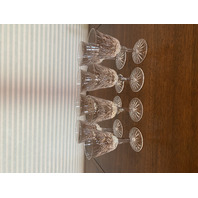 BEAUTIFUL WATERFORD Crystal LISMORE Decanter 13" + 8 Claret Wine Glasses SET(9)