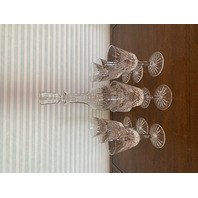 BEAUTIFUL WATERFORD Crystal LISMORE Decanter 13" + 8 Claret Wine Glasses SET(9)
