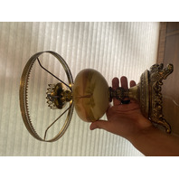 STUNNING UV REACTIVE VTG FENTON TREES & NATURE PAINTED  Glass Lamp 19.5"H SIGNED