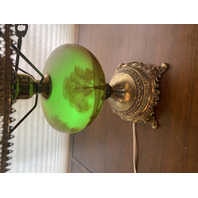 STUNNING UV REACTIVE VTG FENTON TREES & NATURE PAINTED  Glass Lamp 19.5"H SIGNED