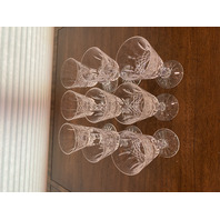 BEAUTIFUL SET(9) VTG WATERFORD Crystal KENMARE Claret Wine Glasses SIGNED 6"H
