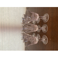 BEAUTIFUL SET(9) VTG WATERFORD Crystal KENMARE Claret Wine Glasses SIGNED 6"H