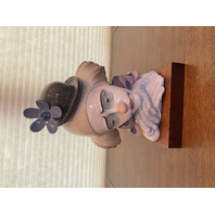 VTG LARGE LLADRO PENSIVE CLOWN Bust Glossy Porcelain Figurine #5130 10.25"H
