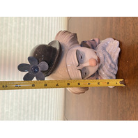 VTG LARGE LLADRO PENSIVE CLOWN Bust Glossy Porcelain Figurine #5130 10.25"H