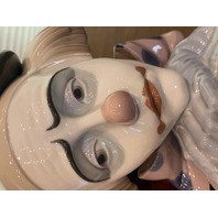 VTG LARGE LLADRO PENSIVE CLOWN Bust Glossy Porcelain Figurine #5130 10.25"H